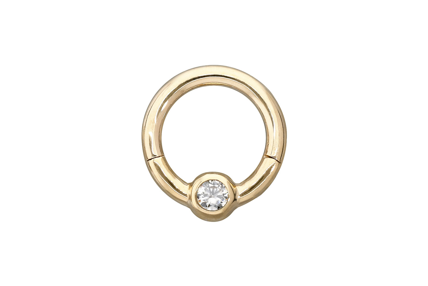 18 Karat Gold Segmentring Clicker Piercing MOISSANIT